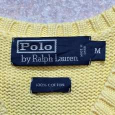 画像6: 「Polo by Ralph Lauren (ポロラルフローレン)」90s 00s 10s Mサイズ コットン イエロー ポニー刺繍 ローゲージ ニット ベスト (6)