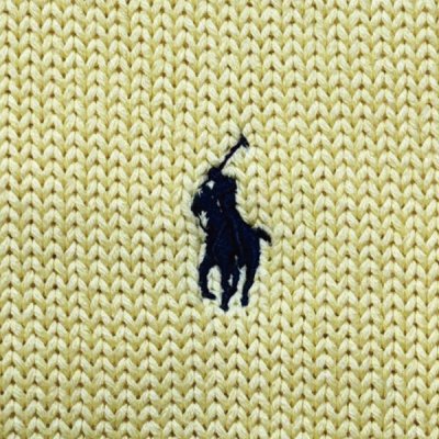 画像1: 「Polo by Ralph Lauren (ポロラルフローレン)」90s 00s 10s Mサイズ コットン イエロー ポニー刺繍 ローゲージ ニット ベスト