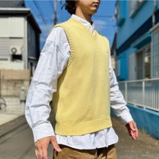 画像17: 「Polo by Ralph Lauren (ポロラルフローレン)」90s 00s 10s Mサイズ コットン イエロー ポニー刺繍 ローゲージ ニット ベスト (17)