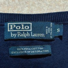 画像6: 「Polo by Ralph Lauren (ポロラルフローレン)」90s 00s 10s Sサイズ ピマコットン ネイビー ポニー刺繍 ニット ベスト (6)