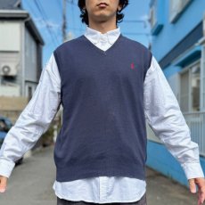 画像15: 「Polo by Ralph Lauren (ポロラルフローレン)」90s 00s 10s Lサイズ ピマコットン ネイビー ポニー刺繍 ニット ベスト (15)