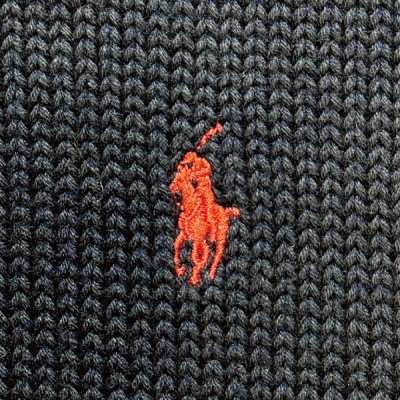 画像1: 「Polo by Ralph Lauren (ポロラルフローレン)」90s 00s 10s XLサイズ コットン ネイビー ポニー刺繍 ローゲージ ニット ベスト