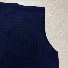 画像12: 「Polo by Ralph Lauren (ポロラルフローレン)」90s 00s 10s XLサイズ コットン ネイビー ポニー刺繍 ローゲージ ニット ベスト (12)