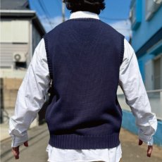 画像19: 「Polo by Ralph Lauren (ポロラルフローレン)」90s 00s 10s Lサイズ コットン ネイビー ポニー刺繍 ローゲージ ニット ベスト (19)
