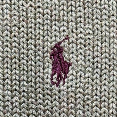 画像1: 「Polo by Ralph Lauren (ポロラルフローレン)」90s 00s 10s Lサイズ コットン オリーブ ポニー刺繍 ローゲージ ニット ベスト