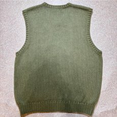 画像9: 「Polo by Ralph Lauren (ポロラルフローレン)」90s 00s 10s Lサイズ コットン オリーブ ポニー刺繍 ローゲージ ニット ベスト (9)