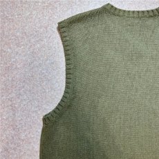 画像10: 「Polo by Ralph Lauren (ポロラルフローレン)」90s 00s 10s Lサイズ コットン オリーブ ポニー刺繍 ローゲージ ニット ベスト (10)