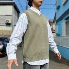 画像16: 「Polo by Ralph Lauren (ポロラルフローレン)」90s 00s 10s Lサイズ コットン オリーブ ポニー刺繍 ローゲージ ニット ベスト (16)