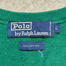 画像6: 「Polo by Ralph Lauren (ポロラルフローレン)」90s 00s 10s Lサイズ コットン グリーン ゴルフ エンブレム刺繍 ニット ベスト (6)