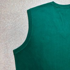 画像11: 「Polo by Ralph Lauren (ポロラルフローレン)」90s 00s 10s Lサイズ コットン グリーン ゴルフ エンブレム刺繍 ニット ベスト (11)