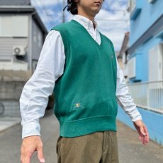 画像17: 「Polo by Ralph Lauren (ポロラルフローレン)」90s 00s 10s Lサイズ コットン グリーン ゴルフ エンブレム刺繍 ニット ベスト (17)