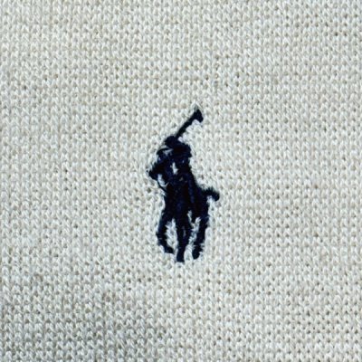 画像1: 「POLO GOLF RALPH LAUREN(ポロゴルフラルフローレン)」80s 90s XXLサイズ コットン オフホワイト ポニー刺繍 ニット ベスト