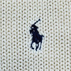 画像7: 「Polo by Ralph Lauren (ポロラルフローレン)」90s 00s 10s XLサイズ コットン オフホワイト ポニー刺繍 ローゲージ ニット ベスト (7)