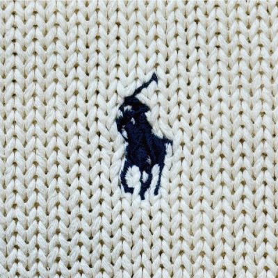 画像1: 「Polo by Ralph Lauren (ポロラルフローレン)」90s 00s 10s XLサイズ コットン オフホワイト ポニー刺繍 ローゲージ ニット ベスト