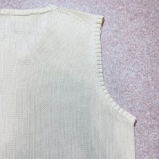 画像12: 「Polo by Ralph Lauren (ポロラルフローレン)」90s 00s 10s XLサイズ コットン オフホワイト ポニー刺繍 ローゲージ ニット ベスト (12)