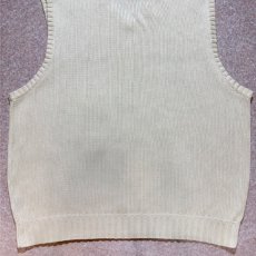 画像13: 「Polo by Ralph Lauren (ポロラルフローレン)」90s 00s 10s XLサイズ コットン オフホワイト ポニー刺繍 ローゲージ ニット ベスト (13)