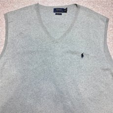 画像3: 「POLO RALPH LAUREN(ポロラルフローレン)」10s 20s 3XLT/3TGLサイズ TALL/LONG ピマコットン ライトグレー ポニー刺繍 ニット ベスト (3)
