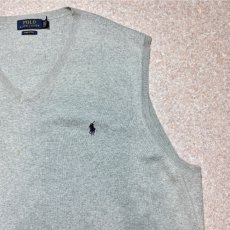 画像4: 「POLO RALPH LAUREN(ポロラルフローレン)」10s 20s 3XLT/3TGLサイズ TALL/LONG ピマコットン ライトグレー ポニー刺繍 ニット ベスト (4)