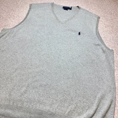 画像3: 「POLO RALPH LAUREN(ポロラルフローレン)」10s 20s 3XLT/3TGLサイズ TALL/LONG ピマコットン ライトグレー ポニー刺繍 ニット ベスト