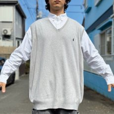 画像17: 「POLO RALPH LAUREN(ポロラルフローレン)」10s 20s 3XLT/3TGLサイズ TALL/LONG ピマコットン ライトグレー ポニー刺繍 ニット ベスト (17)