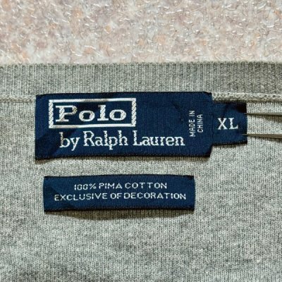 画像2: 「Polo by Ralph Lauren (ポロラルフローレン)」90s 00s 10s XLサイズ ピマコットン ライトグレー ポニー刺繍 ニット ベスト