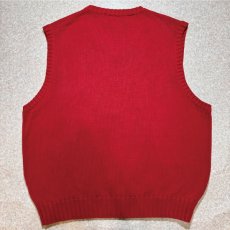 画像9: 「Polo by Ralph Lauren (ポロラルフローレン)」90s 00s 10s XLサイズ コットン レッド ポニー刺繍 ローゲージ ニット ベスト (9)