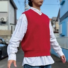画像16: 「Polo by Ralph Lauren (ポロラルフローレン)」90s 00s 10s XLサイズ コットン レッド ポニー刺繍 ローゲージ ニット ベスト (16)