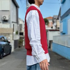 画像17: 「Polo by Ralph Lauren (ポロラルフローレン)」90s 00s 10s XLサイズ コットン レッド ポニー刺繍 ローゲージ ニット ベスト (17)