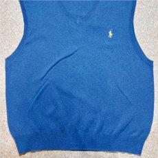 画像5: 「POLO RALPH LAUREN(ポロラルフローレン)」10s 20s Lサイズ ピマコットン ロイヤルブルー ポニー刺繍 ニット ベスト (5)
