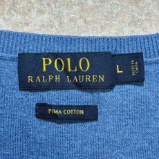 画像6: 「POLO RALPH LAUREN(ポロラルフローレン)」10s 20s Lサイズ ピマコットン ロイヤルブルー ポニー刺繍 ニット ベスト (6)