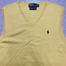 画像3: 「Polo by Ralph Lauren (ポロラルフローレン)」90s 00s 10s XLサイズ ピマコットン イエロー ポニー刺繍 ニット ベスト (3)