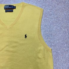 画像4: 「Polo by Ralph Lauren (ポロラルフローレン)」90s 00s 10s XLサイズ ピマコットン イエロー ポニー刺繍 ニット ベスト (4)