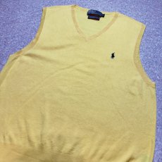 画像14: 「Polo by Ralph Lauren (ポロラルフローレン)」90s 00s 10s XLサイズ ピマコットン イエロー ポニー刺繍 ニット ベスト (14)