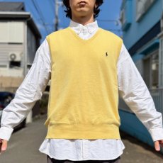 画像15: 「Polo by Ralph Lauren (ポロラルフローレン)」90s 00s 10s XLサイズ ピマコットン イエロー ポニー刺繍 ニット ベスト (15)