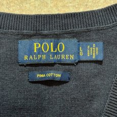 画像6: 「POLO RALPH LAUREN(ポロラルフローレン)」10s 20s LGサイズ ピマコットン ネイビー ポニー刺繍 ニット ベスト (6)