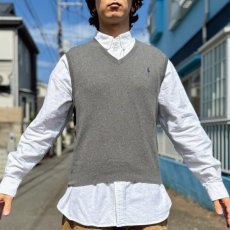 画像15: 「Polo by Ralph Lauren (ポロラルフローレン)」90s 00s 10s Mサイズ ピマコットン オリーブ ポニー刺繍 ニット ベスト (15)