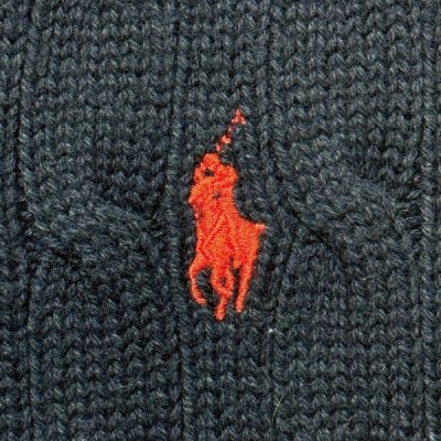 画像1: 「Polo by Ralph Lauren (ポロラルフローレン)」90s 00s 10s ボーイズ XL(18-20) M〜Lサイズ相当 コットン ネイビー ケーブル編み ポニー刺繍 ニット ベスト
