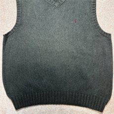 画像5: 「Polo by Ralph Lauren (ポロラルフローレン)」90s 00s 10s Lサイズ コットン チャコールグレー ポニー刺繍 ローゲージ ニット ベスト (5)