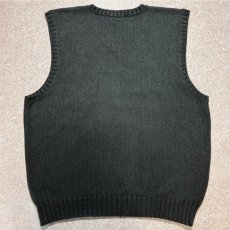 画像8: 「Polo by Ralph Lauren (ポロラルフローレン)」90s 00s 10s Lサイズ コットン チャコールグレー ポニー刺繍 ローゲージ ニット ベスト (8)