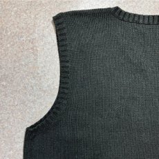 画像9: 「Polo by Ralph Lauren (ポロラルフローレン)」90s 00s 10s Lサイズ コットン チャコールグレー ポニー刺繍 ローゲージ ニット ベスト (9)
