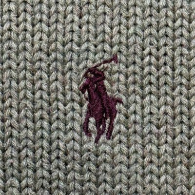 画像1: 「Polo by Ralph Lauren (ポロラルフローレン)」90s 00s 10s Lサイズ コットン オリーブ ポニー刺繍 ローゲージ ニット ベスト
