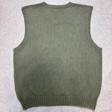 画像9: 「Polo by Ralph Lauren (ポロラルフローレン)」90s 00s 10s Lサイズ コットン オリーブ ポニー刺繍 ローゲージ ニット ベスト (9)