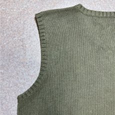 画像10: 「Polo by Ralph Lauren (ポロラルフローレン)」90s 00s 10s Lサイズ コットン オリーブ ポニー刺繍 ローゲージ ニット ベスト (10)