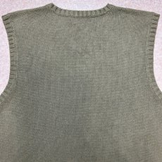 画像11: 「Polo by Ralph Lauren (ポロラルフローレン)」90s 00s 10s Lサイズ コットン オリーブ ポニー刺繍 ローゲージ ニット ベスト (11)