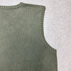 画像12: 「Polo by Ralph Lauren (ポロラルフローレン)」90s 00s 10s Lサイズ コットン オリーブ ポニー刺繍 ローゲージ ニット ベスト (12)