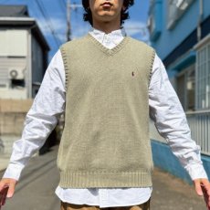 画像15: 「Polo by Ralph Lauren (ポロラルフローレン)」90s 00s 10s Lサイズ コットン オリーブ ポニー刺繍 ローゲージ ニット ベスト (15)