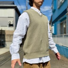 画像16: 「Polo by Ralph Lauren (ポロラルフローレン)」90s 00s 10s Lサイズ コットン オリーブ ポニー刺繍 ローゲージ ニット ベスト (16)
