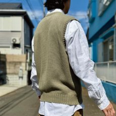 画像18: 「Polo by Ralph Lauren (ポロラルフローレン)」90s 00s 10s Lサイズ コットン オリーブ ポニー刺繍 ローゲージ ニット ベスト (18)