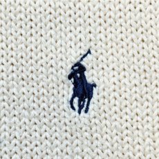画像7: 「Polo by Ralph Lauren (ポロラルフローレン)」90s 00s 10s Mサイズ コットン オフホワイト ポニー刺繍 ローゲージ ニット ベスト (7)
