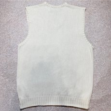 画像9: 「Polo by Ralph Lauren (ポロラルフローレン)」90s 00s 10s Mサイズ コットン オフホワイト ポニー刺繍 ローゲージ ニット ベスト (9)
